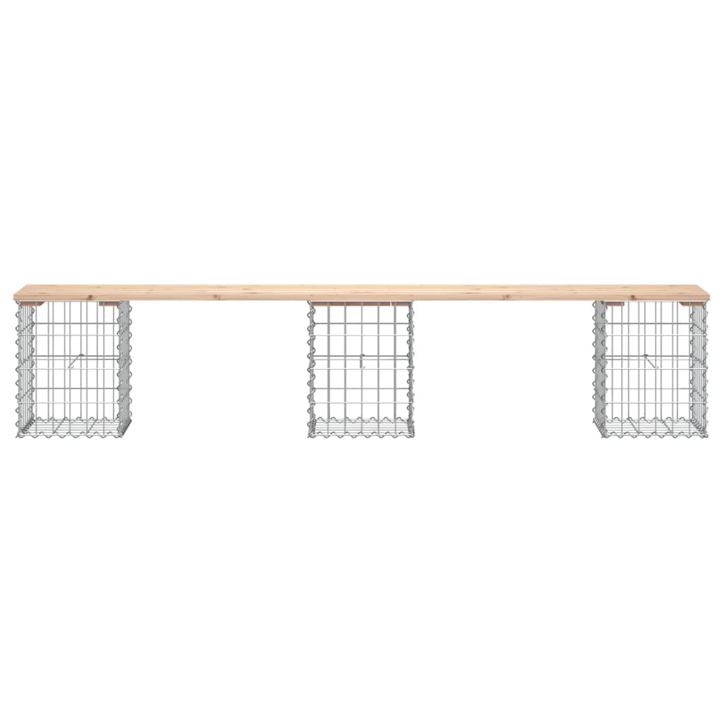 Trädgårdsbänk gabion-design 203x31x42 cm massiv furu