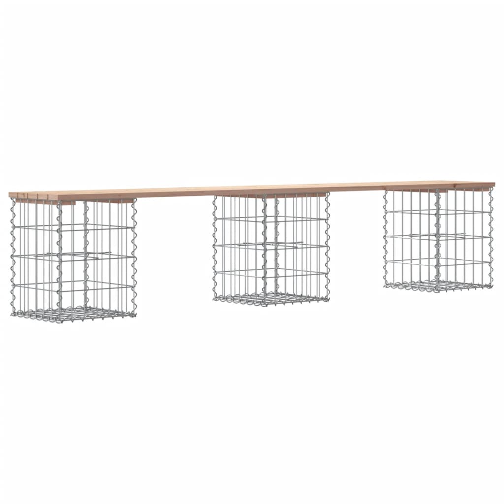 Trädgårdsbänk gabion-design 203x31x42 cm massiv furu