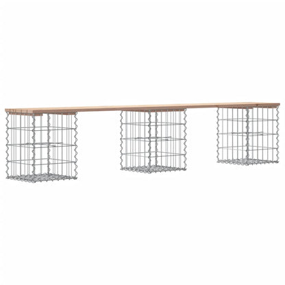 Trädgårdsbänk gabion-design 203x31x42 cm massiv furu