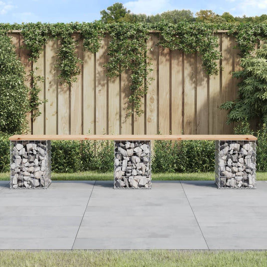 Trädgårdsbänk gabion-design 203x31x42 cm massiv furu