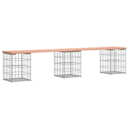 Trädgårdsbänk gabion-design 203x31x42 cm massivt douglasträ