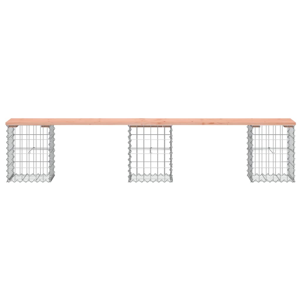 Trädgårdsbänk gabion-design 203x31x42 cm massivt douglasträ