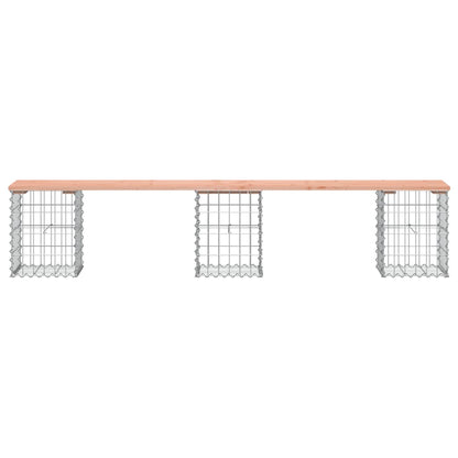 Trädgårdsbänk gabion-design 203x31x42 cm massivt douglasträ