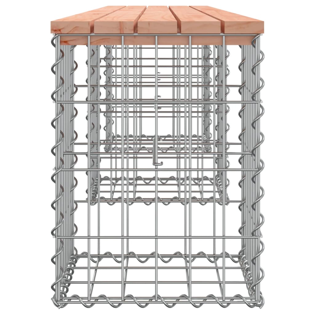 Trädgårdsbänk gabion-design 203x31x42 cm massivt douglasträ