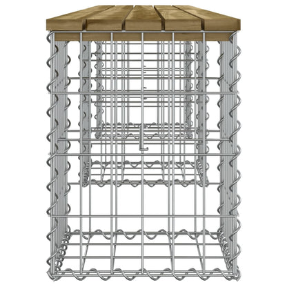 Trädgårdsbänk gabion-design 203x31x42 cm tryckimpregnerad furu