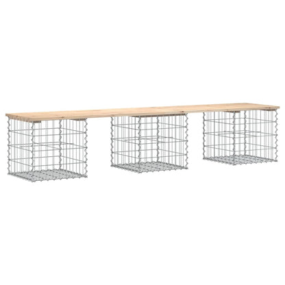 Trädgårdsbänk gabion-design 203x44x42 cm massiv furu