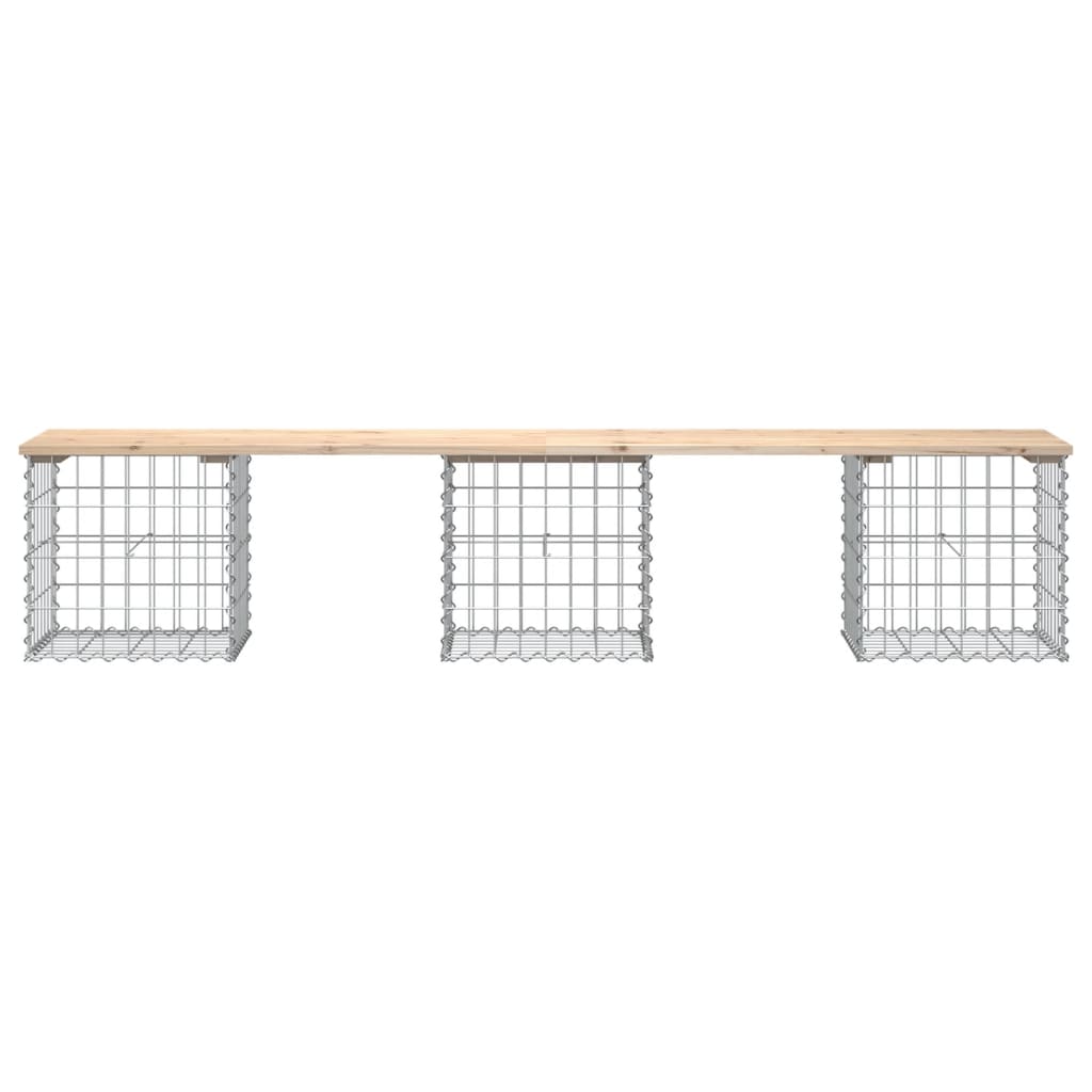 Trädgårdsbänk gabion-design 203x44x42 cm massiv furu