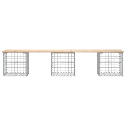 Trädgårdsbänk gabion-design 203x44x42 cm massiv furu