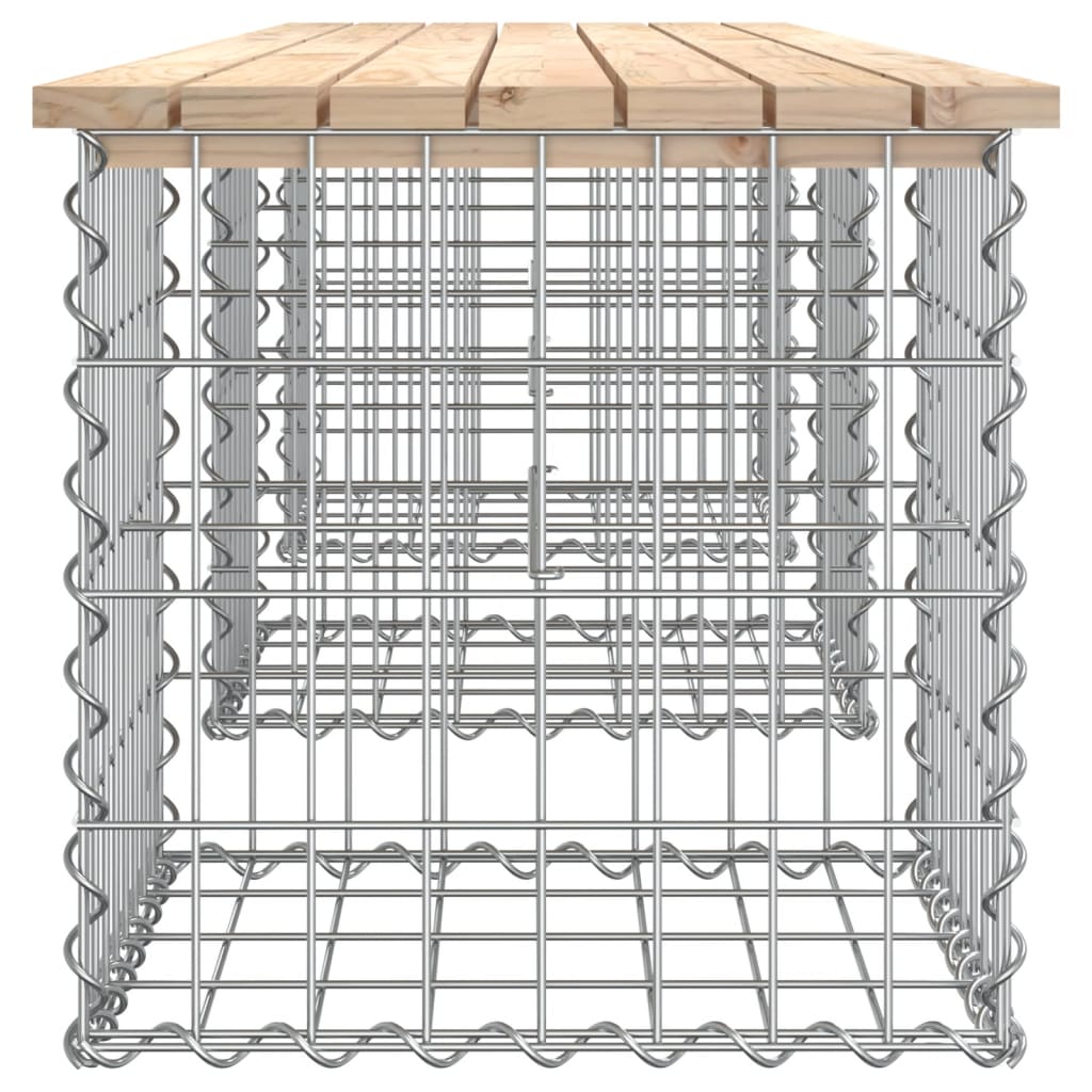 Trädgårdsbänk gabion-design 203x44x42 cm massiv furu