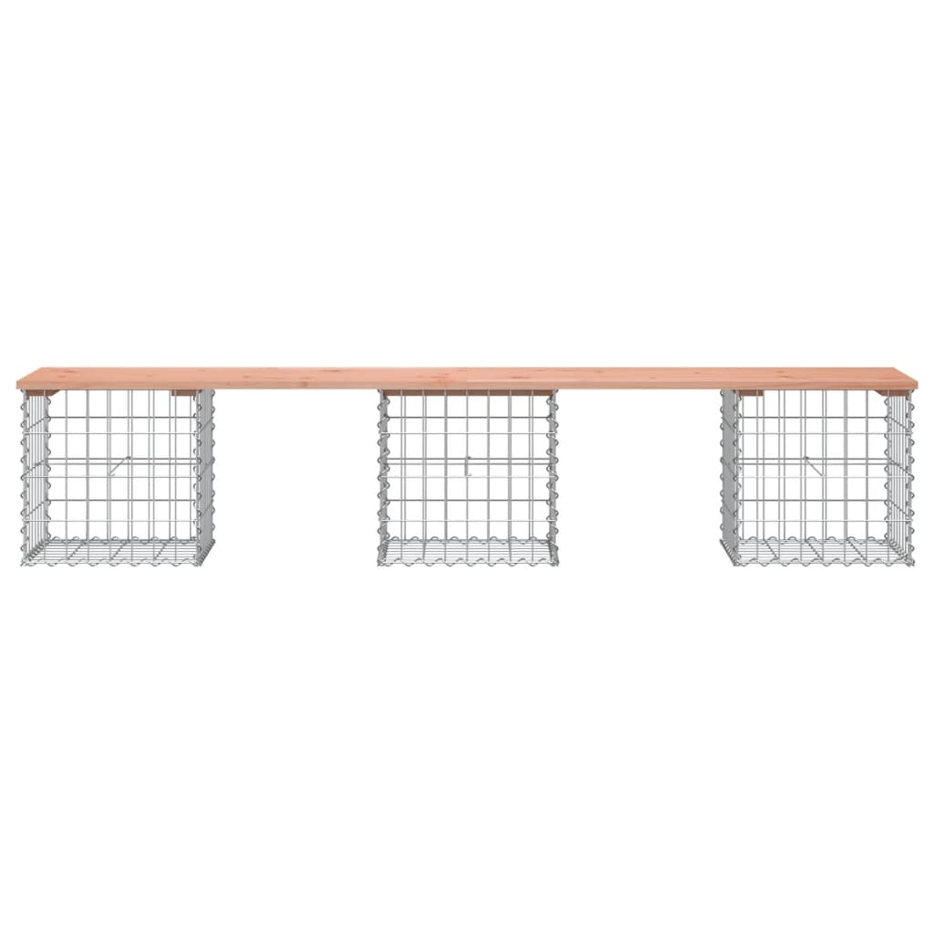 Trädgårdsbänk gabion-design 203x44x42 cm massivt douglasträ