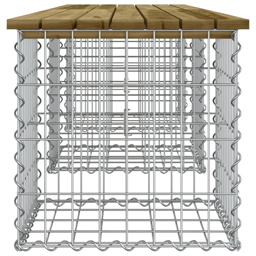 Trädgårdsbänk gabion-design 203x44x42 cm tryckimpregnerad furu