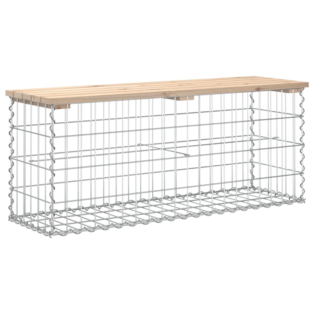 Trädgårdsbänk gabion-design 103x31x42 cm massiv furu