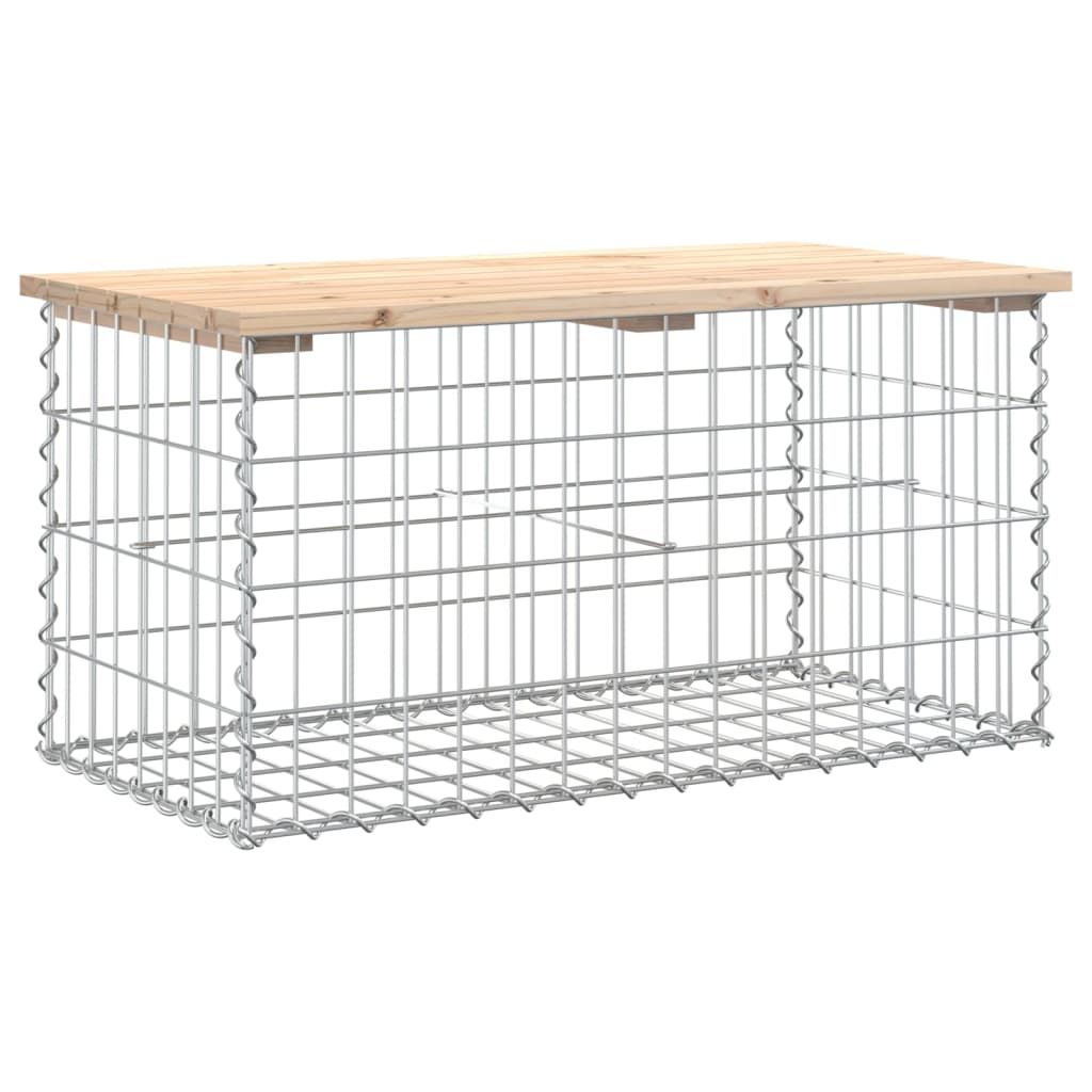 Trädgårdsbänk gabion-design 83x44x42 cm massiv furu