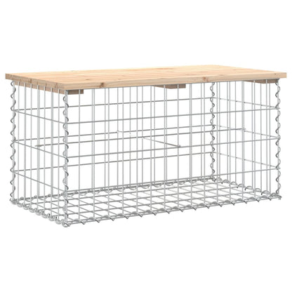 Trädgårdsbänk gabion-design 83x44x42 cm massiv furu