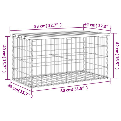 Trädgårdsbänk gabion-design 83x44x42 cm massiv furu