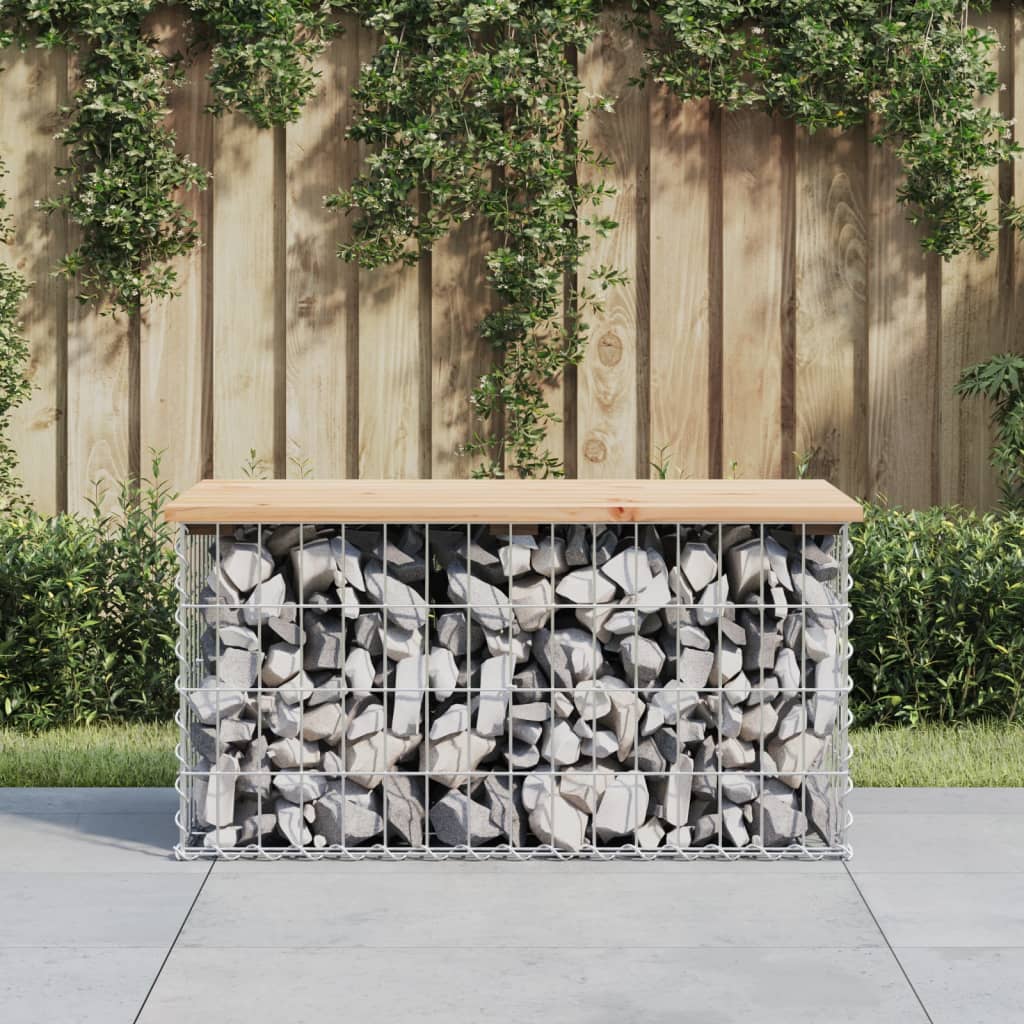 Trädgårdsbänk gabion-design 83x44x42 cm massiv furu