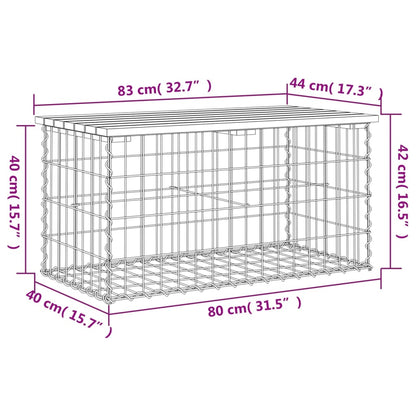 Trädgårdsbänk gabion-design 83x44x42 cm massivt douglasträ