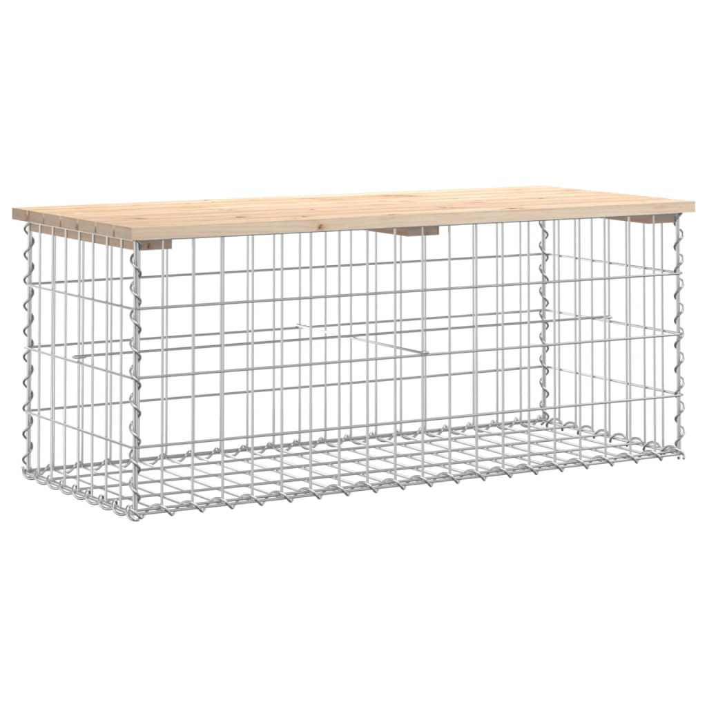 Trädgårdsbänk gabion-design 103x44x42 cm massiv furu