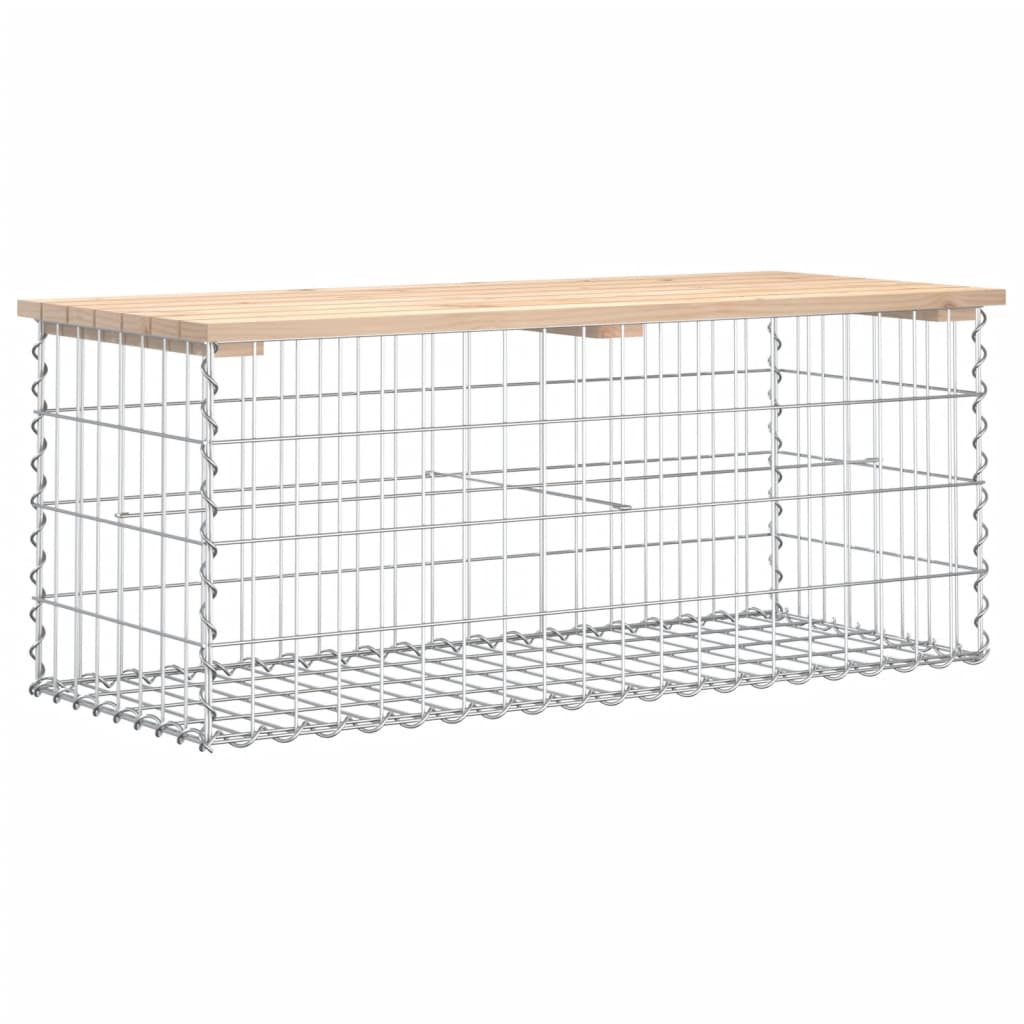 Trädgårdsbänk gabion-design 103x44x42 cm massiv furu