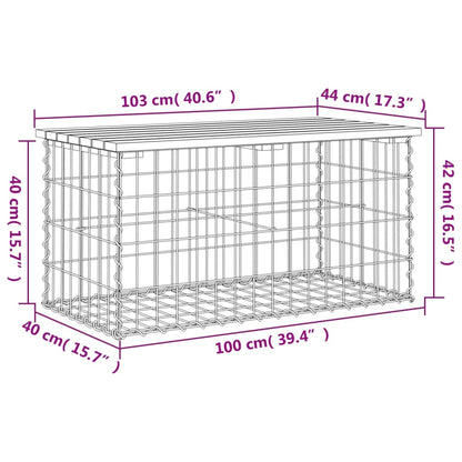 Trädgårdsbänk gabion-design 103x44x42 cm massiv furu