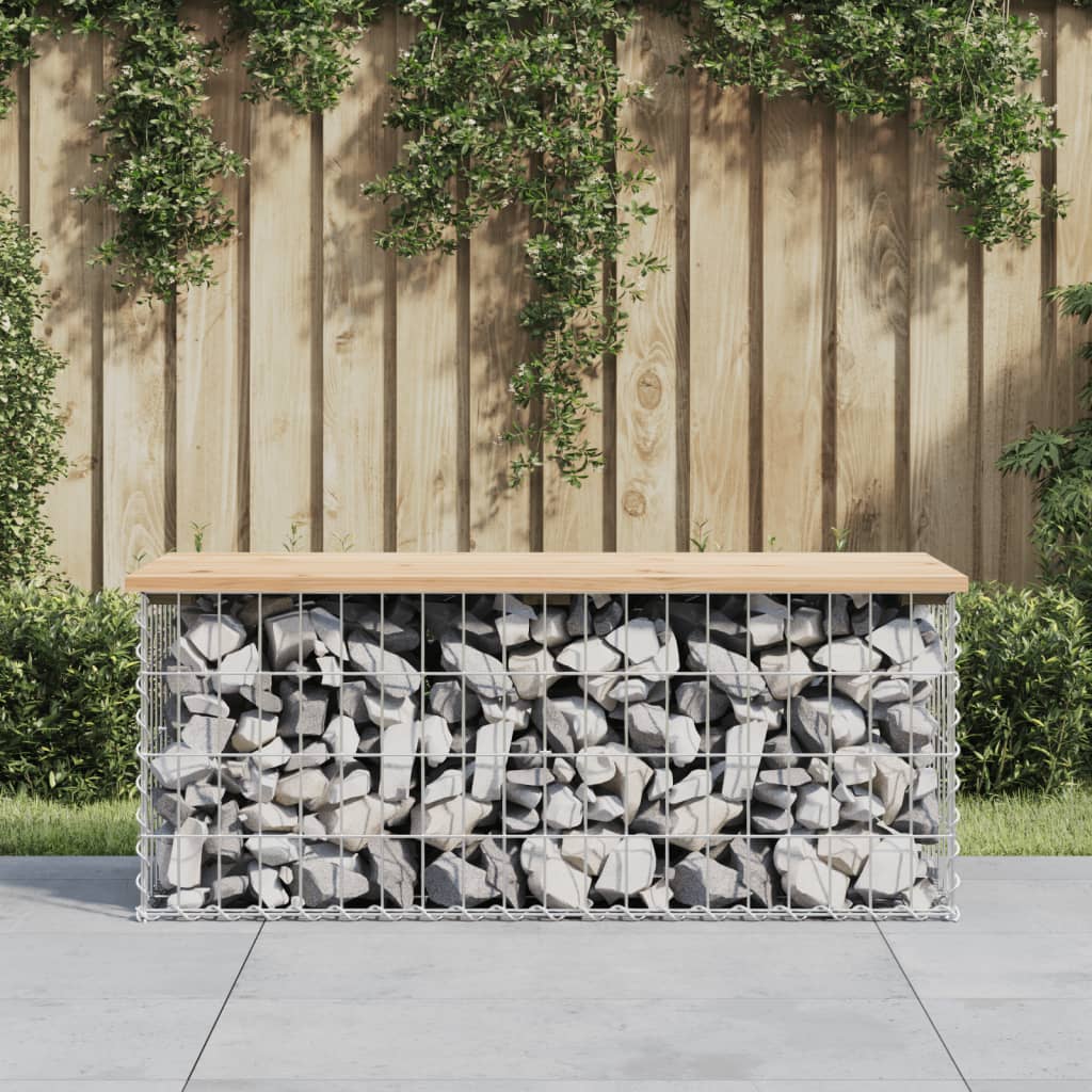 Trädgårdsbänk gabion-design 103x44x42 cm massiv furu