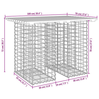 Trädgårdsbänk gabion-design 100x70x72 cm massivt douglasträ