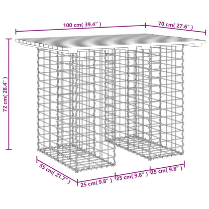 Trädgårdsbänk gabion-design 100x70x72 cm massivt douglasträ