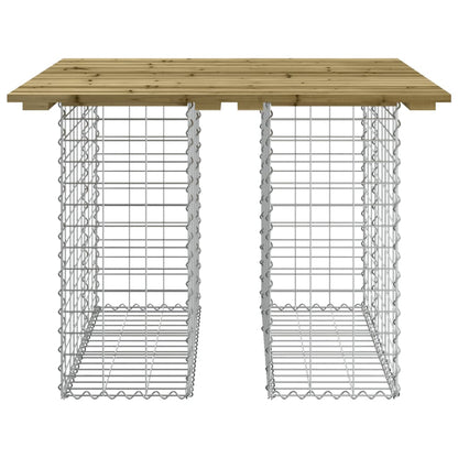 Trädgårdsbänk gabion-design 100x102x72 cm impregnerad furu