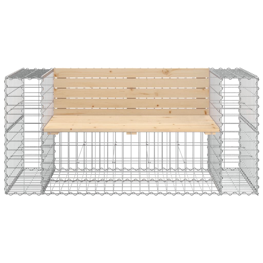 Trädgårdsbänk gabion-design 143x71x65,5 cm massiv furu