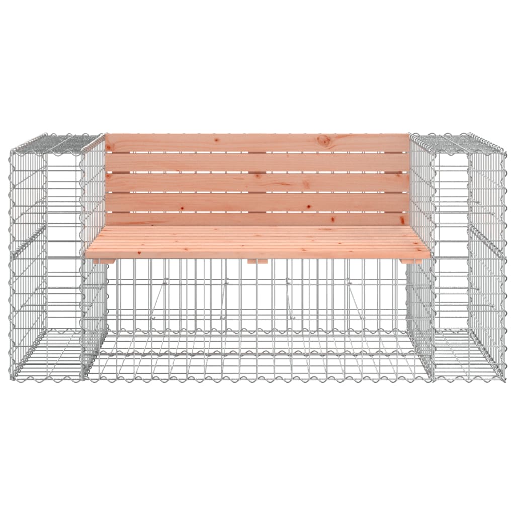 Trädgårdsbänk gabion-design 143x71x65,5 cm massivt douglasträ