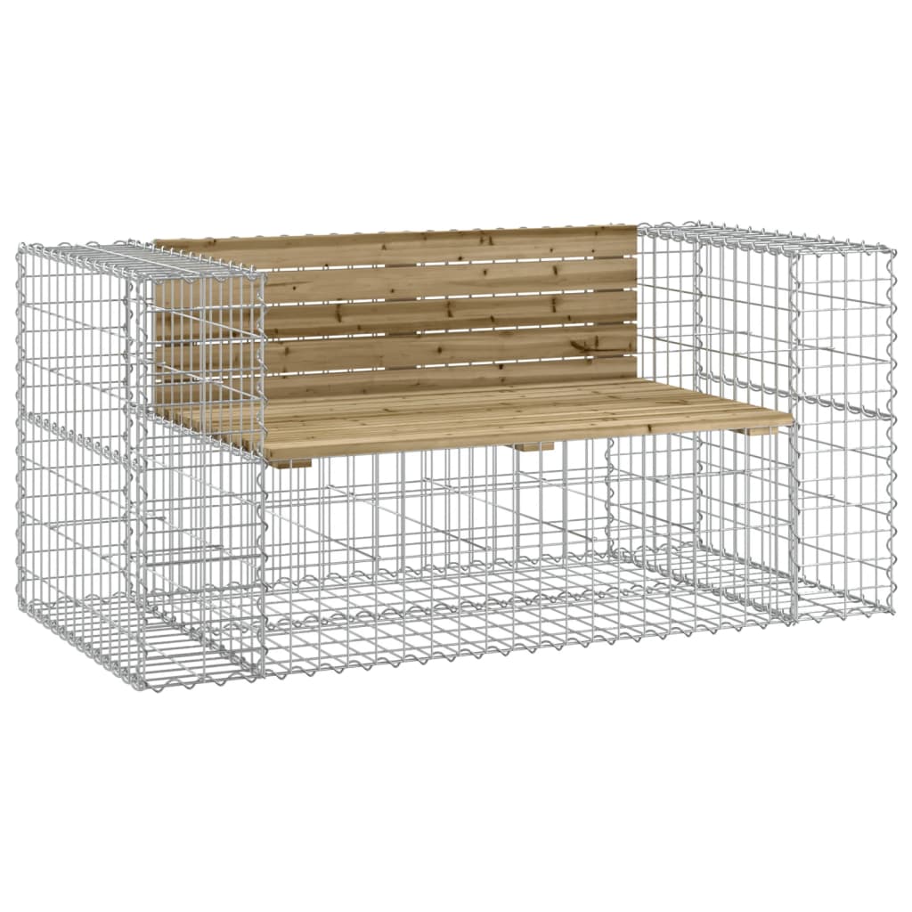 Trädgårdsbänk gabion-design 143x71x65,5 cm impregnerad furu