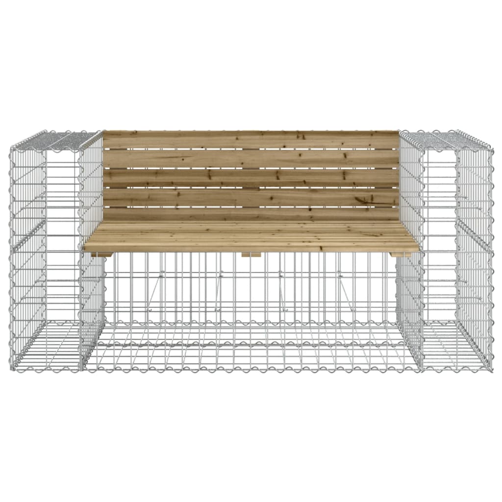 Trädgårdsbänk gabion-design 143x71x65,5 cm impregnerad furu