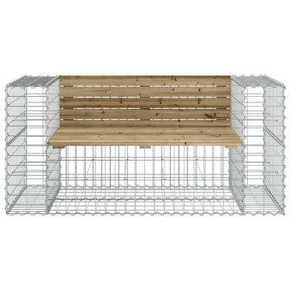 Trädgårdsbänk gabion-design 143x71x65,5 cm impregnerad furu