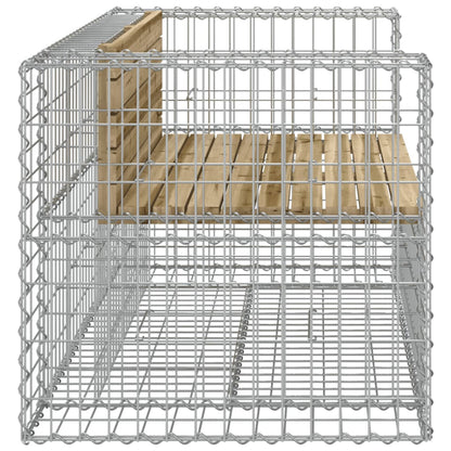 Trädgårdsbänk gabion-design 143x71x65,5 cm impregnerad furu