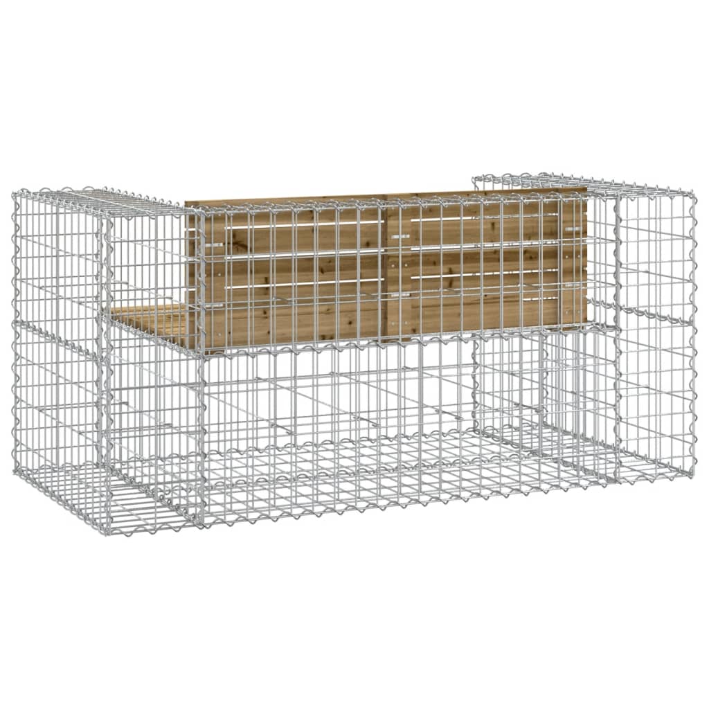 Trädgårdsbänk gabion-design 143x71x65,5 cm impregnerad furu