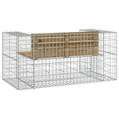 Trädgårdsbänk gabion-design 143x71x65,5 cm impregnerad furu