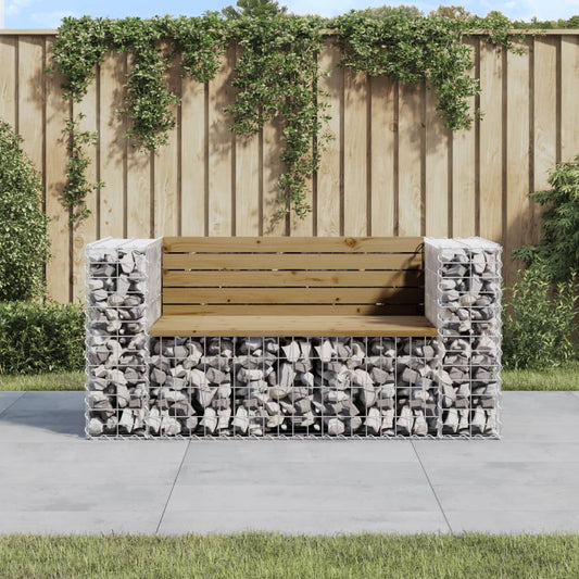 Trädgårdsbänk gabion-design 143x71x65,5 cm impregnerad furu