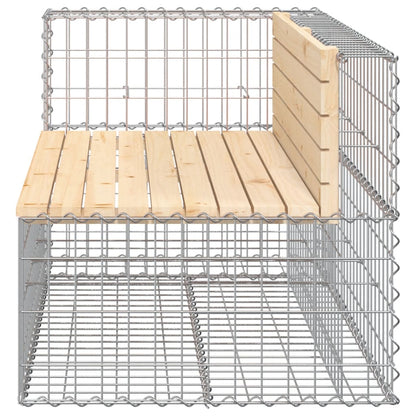 Trädgårdsbänk gabion-design 122x71x65,5 cm massiv furu