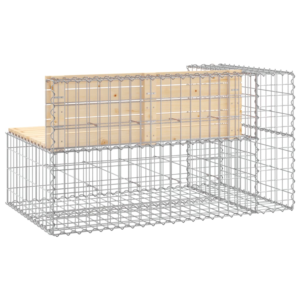 Trädgårdsbänk gabion-design 122x71x65,5 cm massiv furu