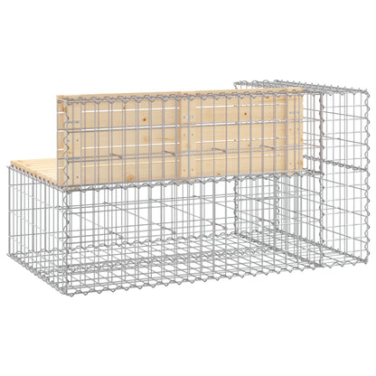 Trädgårdsbänk gabion-design 122x71x65,5 cm massiv furu