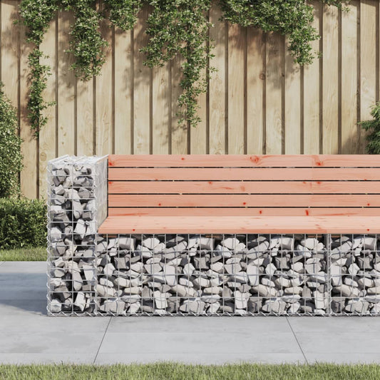 Trädgårdsbänk gabion-design 122x71x65,5 cm massivt douglasträ