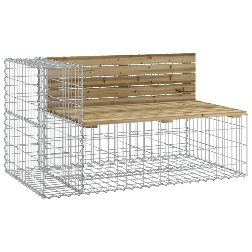 Trädgårdsbänk gabion-design 122x71x65,5 cm impregnerad furu