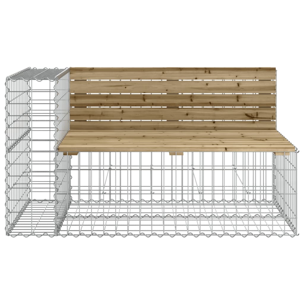 Trädgårdsbänk gabion-design 122x71x65,5 cm impregnerad furu