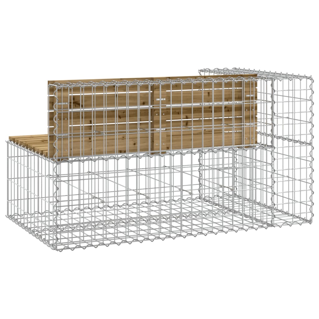 Trädgårdsbänk gabion-design 122x71x65,5 cm impregnerad furu