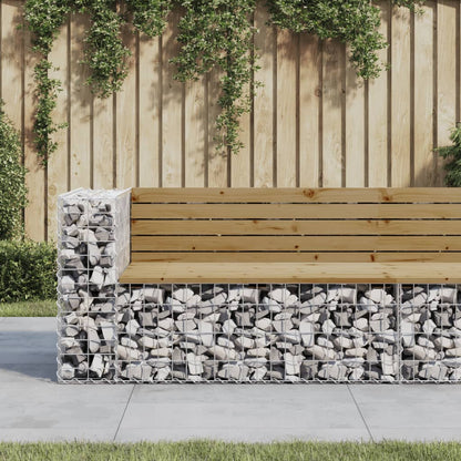 Trädgårdsbänk gabion-design 122x71x65,5 cm impregnerad furu