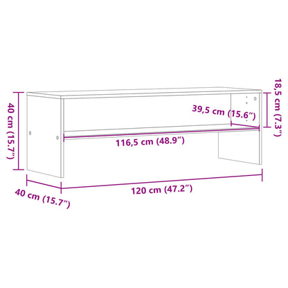 Tv-bänk brun ek 120x40x40 cm konstruerat trä