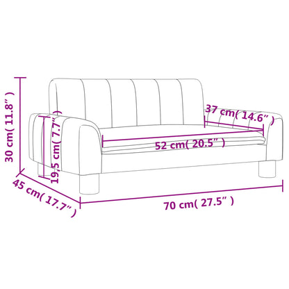 Barnsoffa ljusgrå 70x45x30 cm tyg