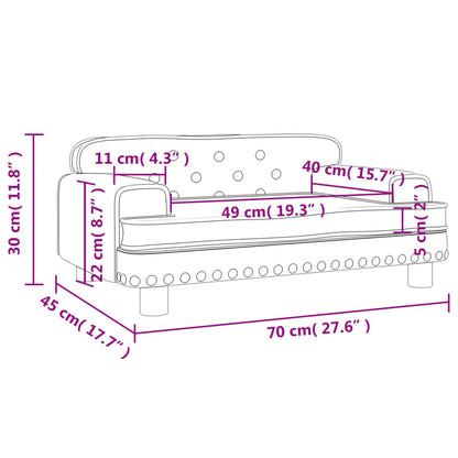 Barnsoffa svart 70x45x30 cm sammet