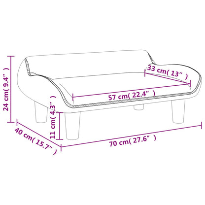 Barnsoffa ljusgrå 70x40x24 cm sammet