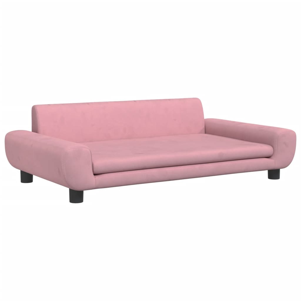 Barnsoffa rosa 100x54x33 cm sammet